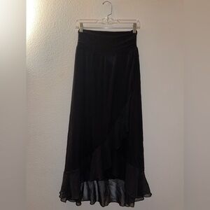 Apt. 9 Black Maxi Skirt With Ruffle Accents